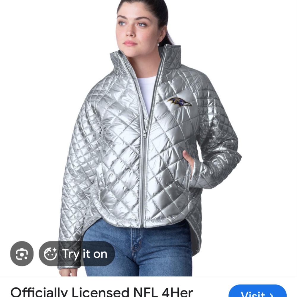 WOMENS BALTIMORE RAVENS METALLIC JACKET